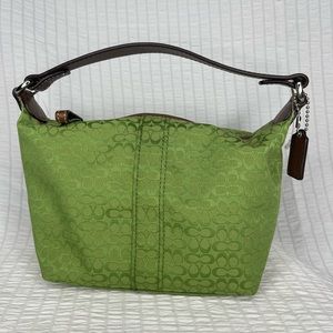 Coach hobo jacquard signature green